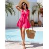 imageBlooming Jelly Womens Beach Cover Up Dress Sleeveless Ruffle Swimsuit Coverup Casual Ladies Summer Vacation Mini SundressMagenta