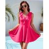 imageBlooming Jelly Womens Beach Cover Up Dress Sleeveless Ruffle Swimsuit Coverup Casual Ladies Summer Vacation Mini SundressMagenta