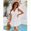 imageBlooming Jelly Womens Beach Cover Up Dress Sleeveless Ruffle Swimsuit Coverup Casual Ladies Summer Vacation Mini SundressWhite