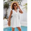 imageBlooming Jelly Womens Beach Cover Up Dress Sleeveless Ruffle Swimsuit Coverup Casual Ladies Summer Vacation Mini SundressWhite