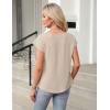 imageBlooming Jelly Womens Dressy Business Casual Tops Work Trendy Short Sleeve Shirts Summer Cute Pleated BlousesApricot