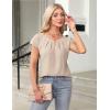imageBlooming Jelly Womens Dressy Business Casual Tops Work Trendy Short Sleeve Shirts Summer Cute Pleated BlousesApricot