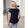 imageBlooming Jelly Womens Dressy Business Casual Tops Work Trendy Short Sleeve Shirts Summer Cute Pleated BlousesNavy Blue