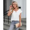 imageBlooming Jelly Womens Dressy Business Casual Tops Work Trendy Short Sleeve Shirts Summer Cute Pleated BlousesWhite