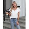 imageBlooming Jelly Womens Dressy Business Casual Tops Work Trendy Short Sleeve Shirts Summer Cute Pleated BlousesWhite