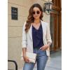 imageBlooming Jelly Womens Dressy Casual Blouse Business Long Sleeve Tops Ruffle V Neck Work Shirt Fall Outfit 2024Dark Blue