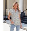 imageBlooming Jelly Womens Dressy Casual Tops Ruffle Short Sleeve V Neck Shirts Elegant Business Work BlouseBlue Floral Printed