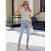 imageBlooming Jelly Womens Dressy Casual Tops Ruffle Short Sleeve V Neck Shirts Elegant Business Work BlouseBlue Floral Printed
