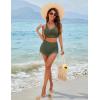 imageBlooming Jelly Womens High Waisted Bikini Sets Swim Skirt Mesh Swim Suits 2025 2 Piece Tummy Control Bathing SuitsArmy Green