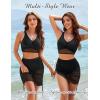 imageBlooming Jelly Womens High Waisted Bikini Sets Swim Skirt Mesh Swim Suits 2025 2 Piece Tummy Control Bathing SuitsBlack
