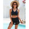 imageBlooming Jelly Womens High Waisted Bikini Sets Swim Skirt Mesh Swim Suits 2025 2 Piece Tummy Control Bathing SuitsBlack