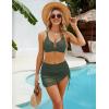 imageBlooming Jelly Womens High Waisted Bikini Sets UWire Cutout Swim Skirt Mesh Sarong Wraps Swim Suits 2025 Bathing SuitArmy Green