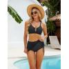 imageBlooming Jelly Womens High Waisted Bikini Sets UWire Cutout Swim Skirt Mesh Sarong Wraps Swim Suits 2025 Bathing SuitBlack