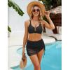 imageBlooming Jelly Womens High Waisted Bikini Sets UWire Cutout Swim Skirt Mesh Sarong Wraps Swim Suits 2025 Bathing SuitBlack