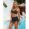 imageBlooming Jelly Womens High Waisted Bikini Sets UWire Cutout Swim Skirt Mesh Sarong Wraps Swim Suits 2025 Bathing SuitBlack