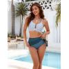 imageBlooming Jelly Womens High Waisted Bikini Sets UWire Cutout Swim Skirt Mesh Sarong Wraps Swim Suits 2025 Bathing SuitStripe Blue