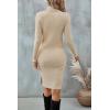 imageBlooming Jelly Womens Long Sleeve Sweater Dress Fall Turtleneck Midi Bodycon Knit Pullover Sweaters DressesApricot