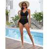 imageBlooming Jelly Womens One Piece Swimsuit Mesh Tummy Control Bathing Suits Drawstring Metal Swim Suit 2025Black