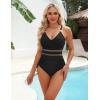 imageBlooming Jelly Womens One Piece Swimsuit Mesh Tummy Control Bathing Suits Drawstring Metal Swim Suit 2025Black