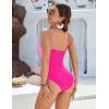 imageBlooming Jelly Womens One Piece Swimsuit Sexy Tummy Control Bathing Suit Cute Color Block Cheeky Ladies Monokini SwimwearHot Pink