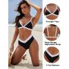 imageBlooming Jelly Womens Sexy Bikini Triangle Two Piece Swimsuit Color Block High Cut Bathing SuitsBlack