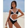 imageBlooming Jelly Womens Sexy Bikini Triangle Two Piece Swimsuit Color Block High Cut Bathing SuitsBlack