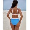 imageBlooming Jelly Womens Sexy Bikini Triangle Two Piece Swimsuit Color Block High Cut Bathing SuitsBlue