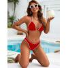 imageBlooming Jelly Womens String Bikini Sets Sexy Two Piece Swimsuits Cheeky Color Block Bathing Suits Triangle SwimwearRed