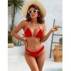 imageBlooming Jelly Womens String Bikini Sets Sexy Two Piece Swimsuits Cheeky Color Block Bathing Suits Triangle SwimwearRed