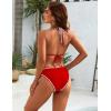 imageBlooming Jelly Womens String Bikini Sets Sexy Two Piece Swimsuits Cheeky Color Block Bathing Suits Triangle SwimwearRed
