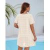 imageBlooming Jelly Womens Swimsuit Coverup Short Sleeve Bathing Suit Cover ups Swiss Polka Dot Summer Dresses 2025Beige