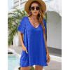 imageBlooming Jelly Womens Swimsuit Coverup Short Sleeve Bathing Suit Cover ups Swiss Polka Dot Summer Dresses 2025Blue