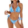 imageBlooming Jelly Women Sexy Bikini Set Triangle Bikinis Floral String Swimsuit 2 Piece Cheeky Bathing SuitsBlue