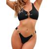 imageBlooming Jelly Womens Bikini Sets Thong Cheeky Two Piece Swimsuit Cutout Sexy Bathing Suit SwimwearBlack