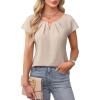 imageBlooming Jelly Womens Dressy Business Casual Tops Work Trendy Short Sleeve Shirts Summer Cute Pleated BlousesApricot