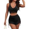 imageBlooming Jelly Womens High Waisted Bikini Sets Swim Skirt Mesh Swim Suits 2025 2 Piece Tummy Control Bathing SuitsBlack