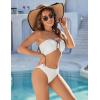imageBlooming Jelly Womens Bandeau Bikini Sets Sexy Strapless Two Piece Swimsuit Cheeky High Cut Cute Ribbed Ladies Bathing SuitBeige