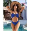 imageBlooming Jelly Womens Bandeau Bikini Sets Sexy Strapless Two Piece Swimsuit Cheeky High Cut Cute Ribbed Ladies Bathing SuitBlue