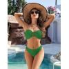 imageBlooming Jelly Womens Bandeau Bikini Sets Sexy Strapless Two Piece Swimsuit Cheeky High Cut Cute Ribbed Ladies Bathing SuitGreen