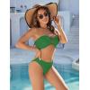 imageBlooming Jelly Womens Bandeau Bikini Sets Sexy Strapless Two Piece Swimsuit Cheeky High Cut Cute Ribbed Ladies Bathing SuitGreen