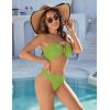 imageBlooming Jelly Womens Bandeau Bikini Sets Sexy Strapless Two Piece Swimsuit Cheeky High Cut Cute Ribbed Ladies Bathing SuitLime Green
