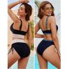 imageBlooming Jelly Womens High Waisted Bikini Sets Color Block Swimsuits Two Piece Bathing Suit M Black