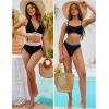 imageBlooming Jelly Womens High Waisted Bikini Sets Color Block Swimsuits Two Piece Bathing Suit M Black
