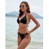 imageBlooming Jelly Womens High Waisted Bikini Sets Two Piece Swimsuit Front Tie Knot Bathing SuitBlack2 Piece