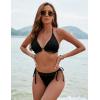 imageBlooming Jelly Womens High Waisted Bikini Sets Two Piece Swimsuit Front Tie Knot Bathing SuitBlack2 Piece