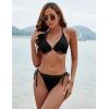 imageBlooming Jelly Womens High Waisted Bikini Sets Two Piece Swimsuit Front Tie Knot Bathing SuitBlack2 Piece