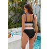 imageBlooming Jelly Womens High Waisted Bikini Sets Two Piece Swimsuit Scoop Neck Textured High Cut Bathing SuitsBlack02