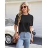 imageBlooming Jelly Womens Lace Short Sleeve Shirts Dressy Business Casual Summer Tops Ladies Pleated Spring Blouses 2025Black