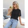 imageBlooming Jelly Womens Lace Short Sleeve Shirts Dressy Business Casual Summer Tops Ladies Pleated Spring Blouses 2025Black