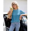 imageBlooming Jelly Womens Lace Short Sleeve Shirts Dressy Business Casual Summer Tops Ladies Pleated Spring Blouses 2025Blue Green
